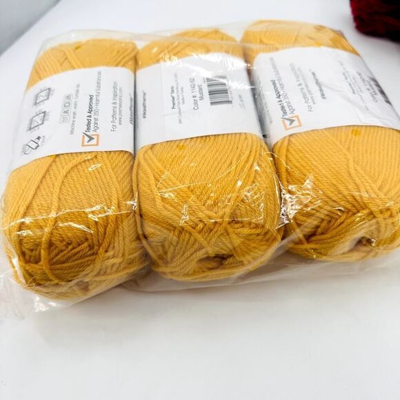 3 Premier Yarns Basix DK Yarn #3 MUSTARD YELLOW 3.5 oz Acrylic **Multi avail - Picture 7 of 7